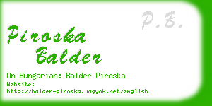piroska balder business card